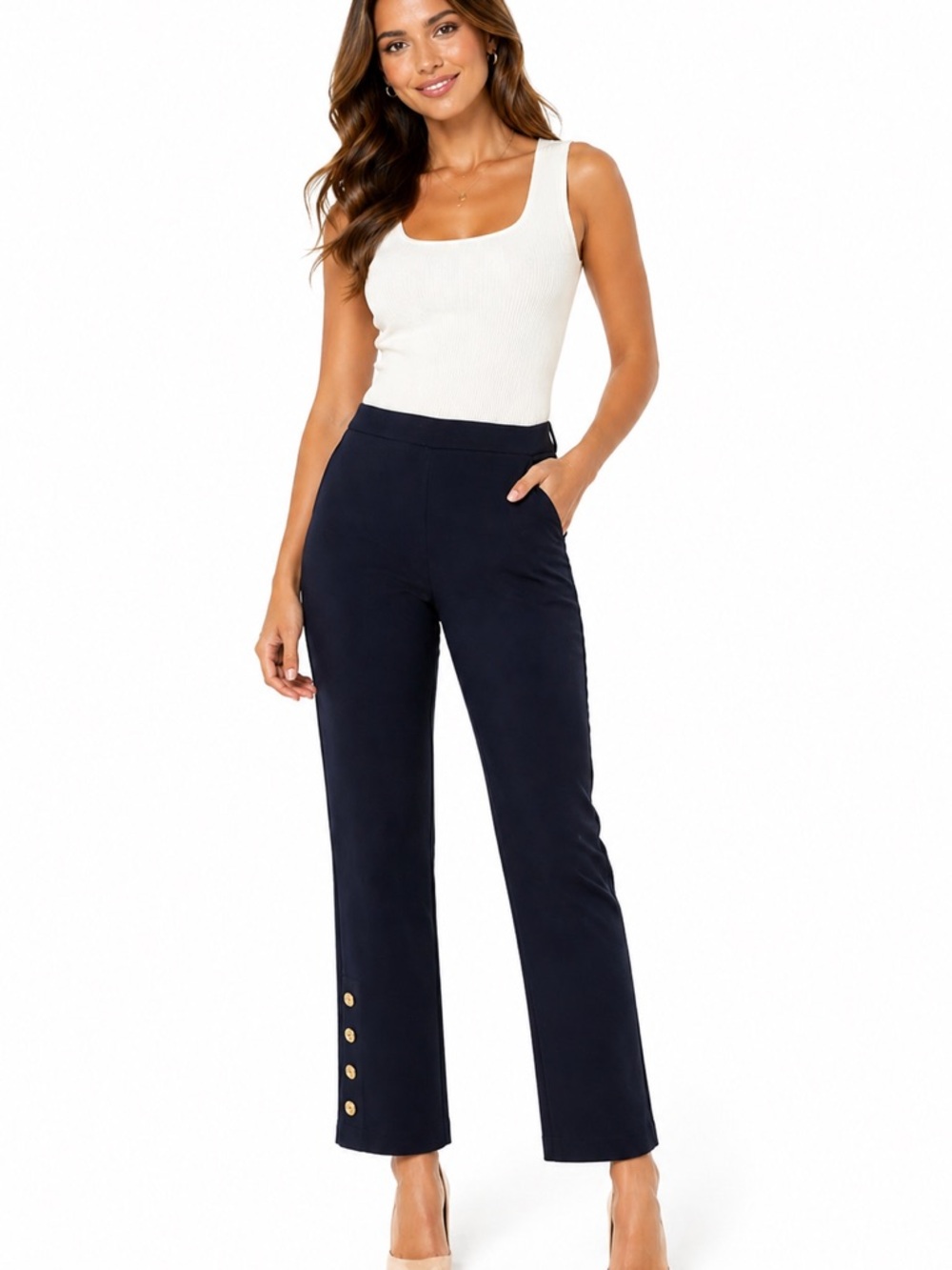 Crosby Size 6 Womens Navy Pants